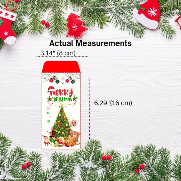 Christmas Money Envelopes – Holiday Cash Holder, Gift Card Sleeve Set of 12 - Picture 4 of 6